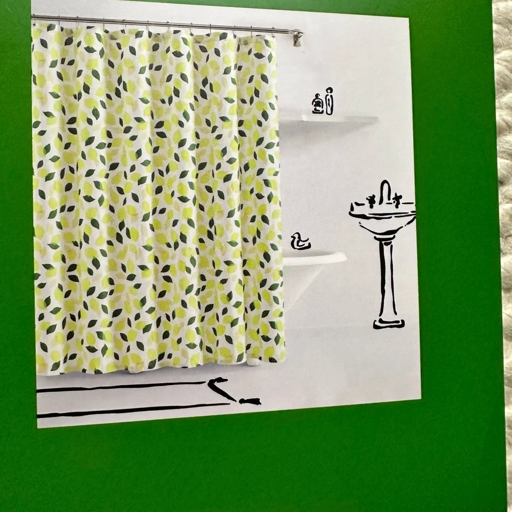 NEW kate spade NEW YORK Shower Curtain Lemon Toss 72 x 72 in Price FIRM!